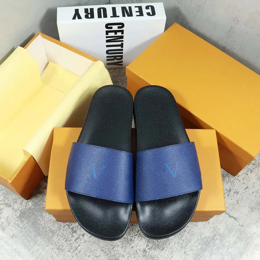 Designers Slides Womens Slippers Floral Slipper Leather Rubber Flats Sandals Summer Beach Shoes Loafers Gear Bottoms Slider