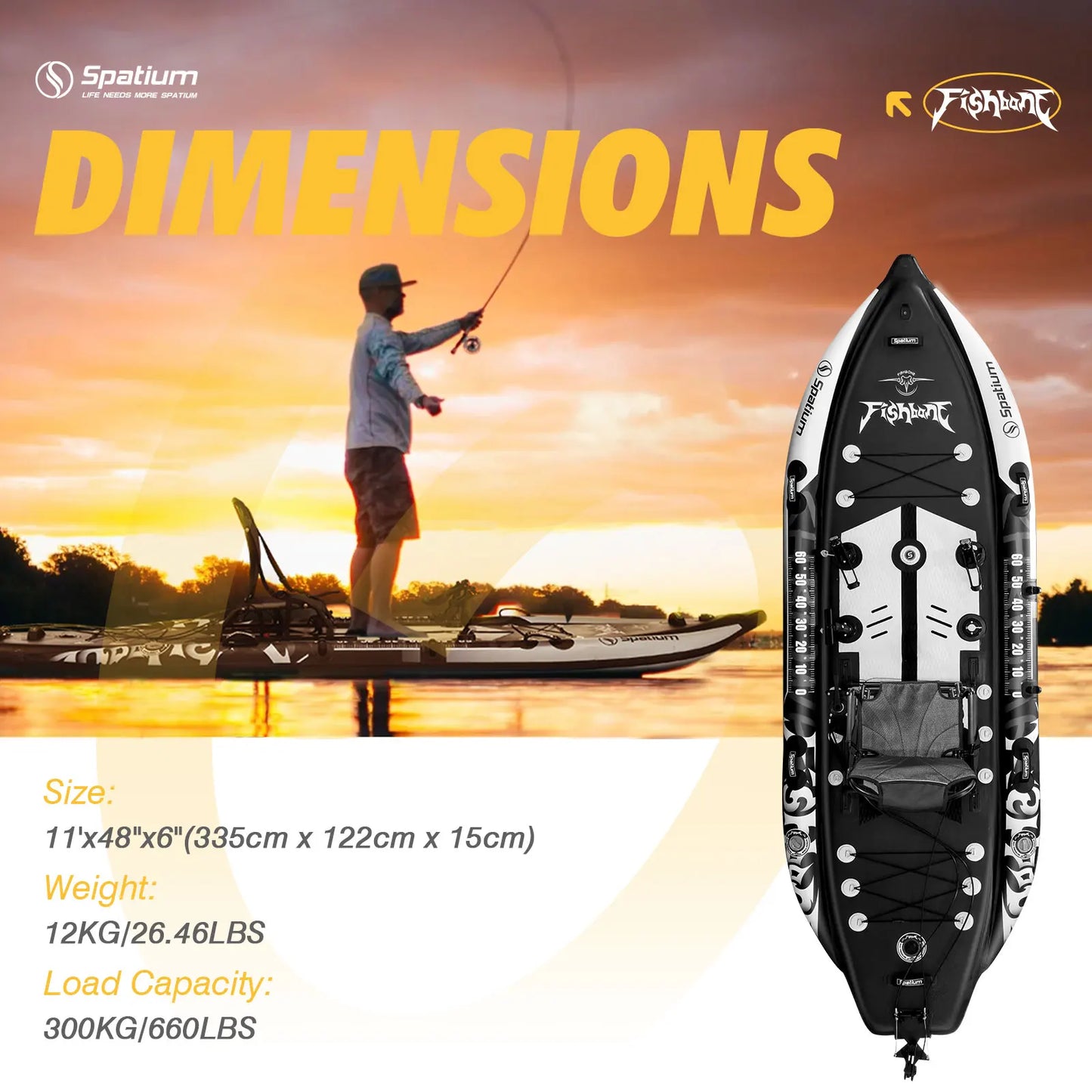 New Pedal Drive Fishing Boat Canoe/Kayak with Seat and Steering System Inflatable Kayak Easy To Carry and Install Single Person