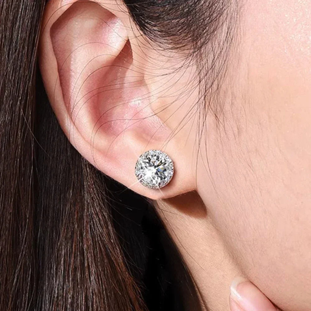 Cbtb Fashion Whole Circle D Color Real Moissanite Earrings Sterling Silver 925 Jewelry Wedding Gift Wholesale