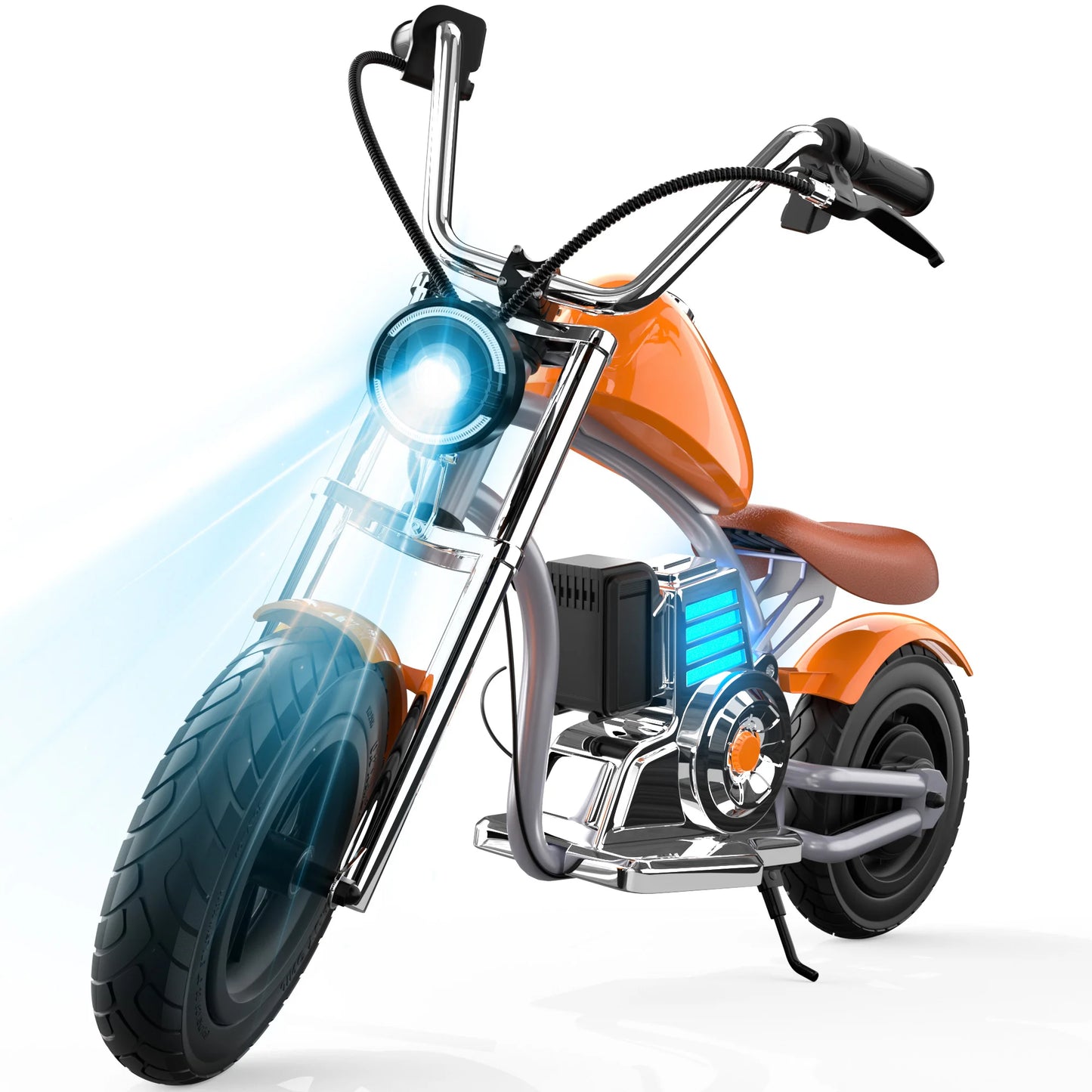 18V Electric Dirt Bike 160W Motor Retro Motocross 10mph Fast Speed with LED Lights Orange for Kids