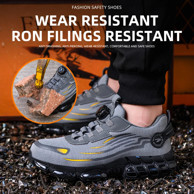 Breathable lace-free soft sole comfortable anti-smash anti-puncture labour insurance shoes