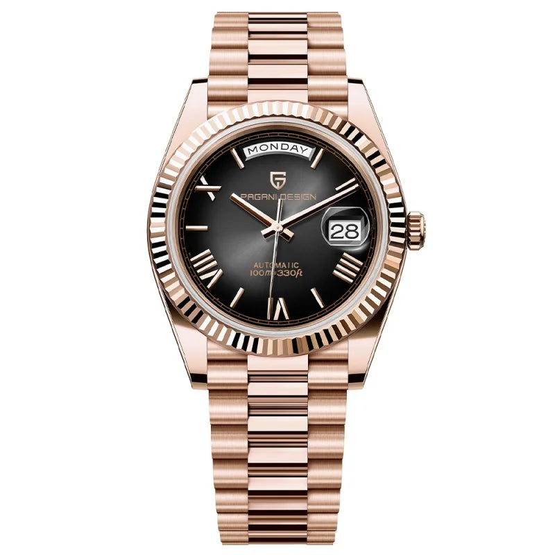 PAGANI DESIGN New Week Calendar Type Man watch ST16 Movt Waterproof Mechanical Watch 316L All Steel Luxury Luminous Men watch