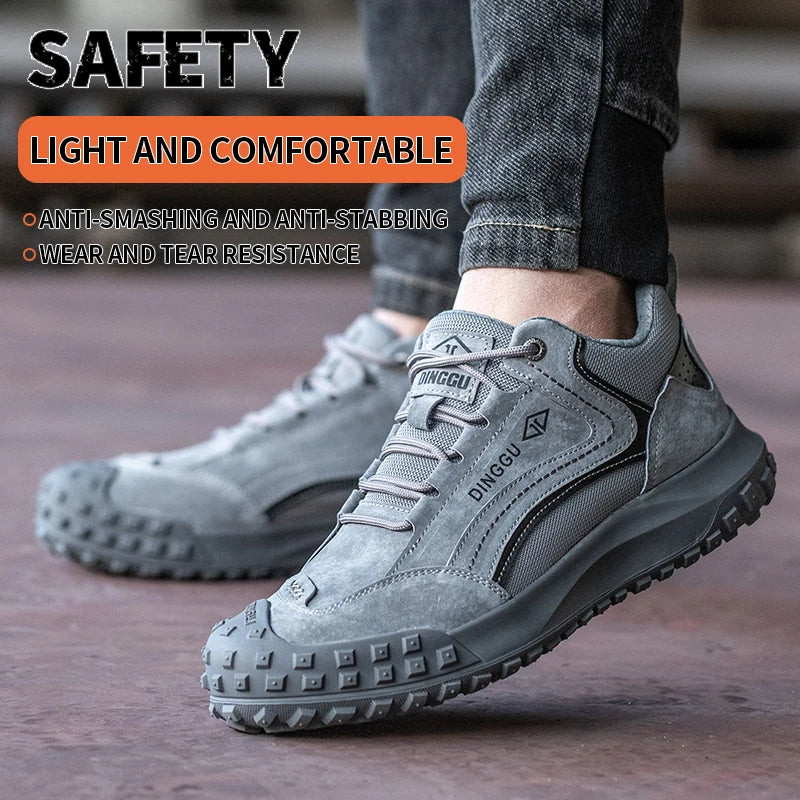 Men's Steel Toe Anti-Puncture Breathable Lightweight Indestructible Industrial And Construction Site protective shoes