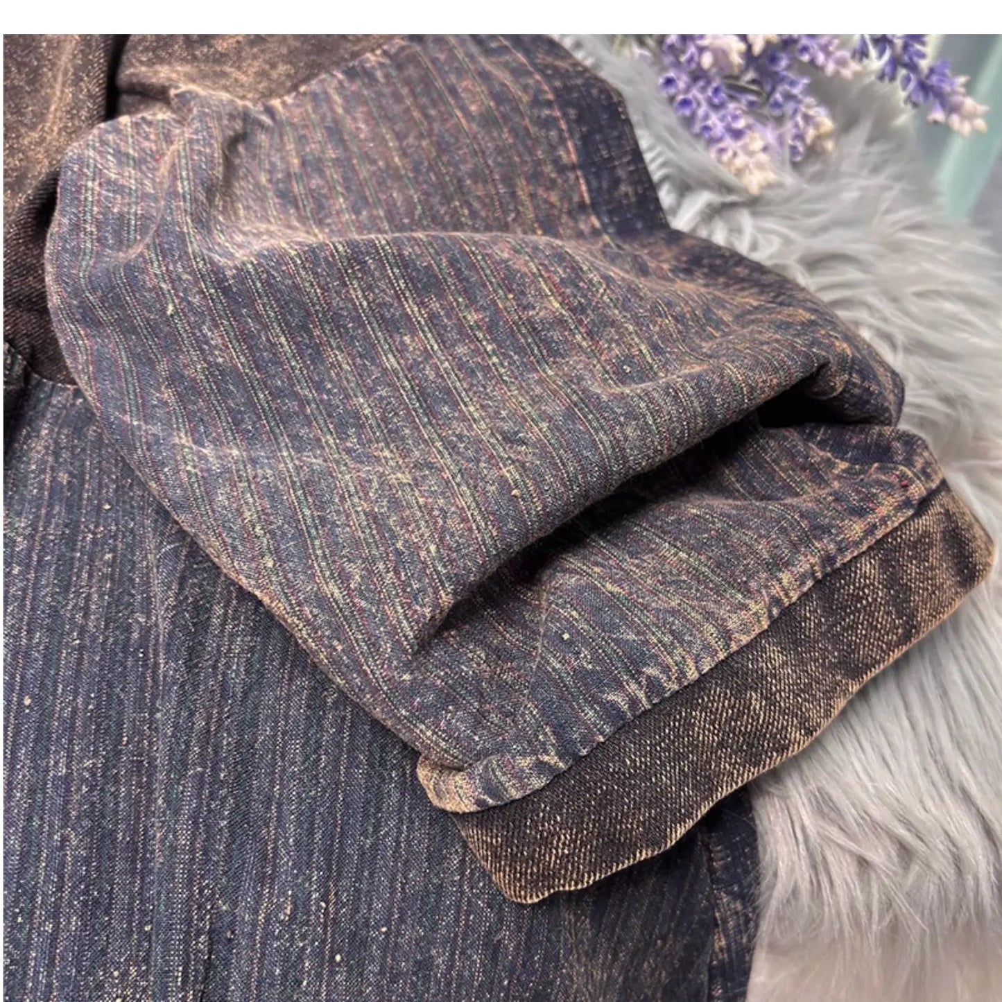 Chinese Style Personalized Old Fabric Denim Patchwork Hooded Vintage Loose Long Sleeved Dress Women Spring Autumn MCP008