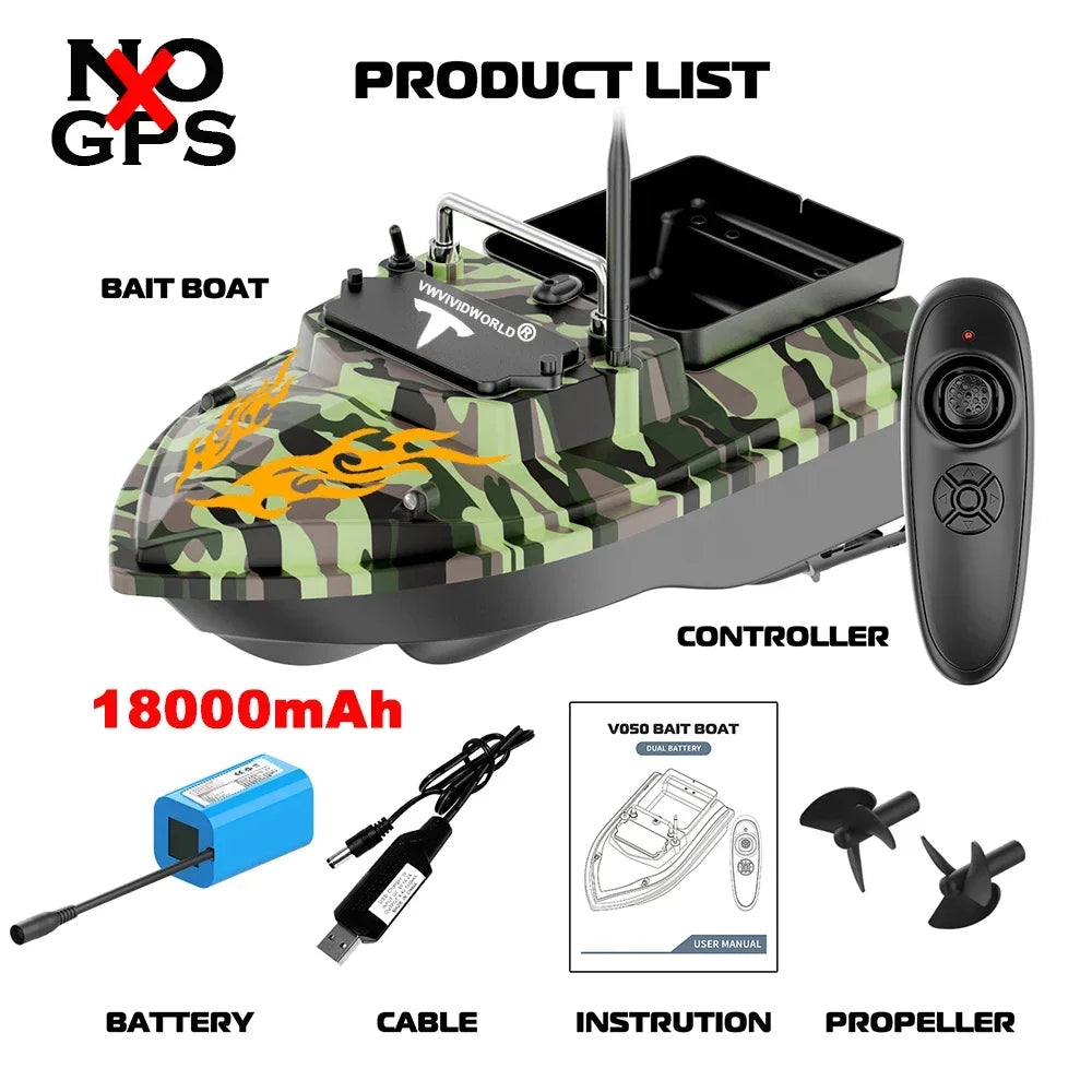 VWVIVIDWORLD,2024 New,RC Fishing Bait Boat,2KG Loaded,Fixed Speed Cruise,Waterproof,High Speed,4 Night Light