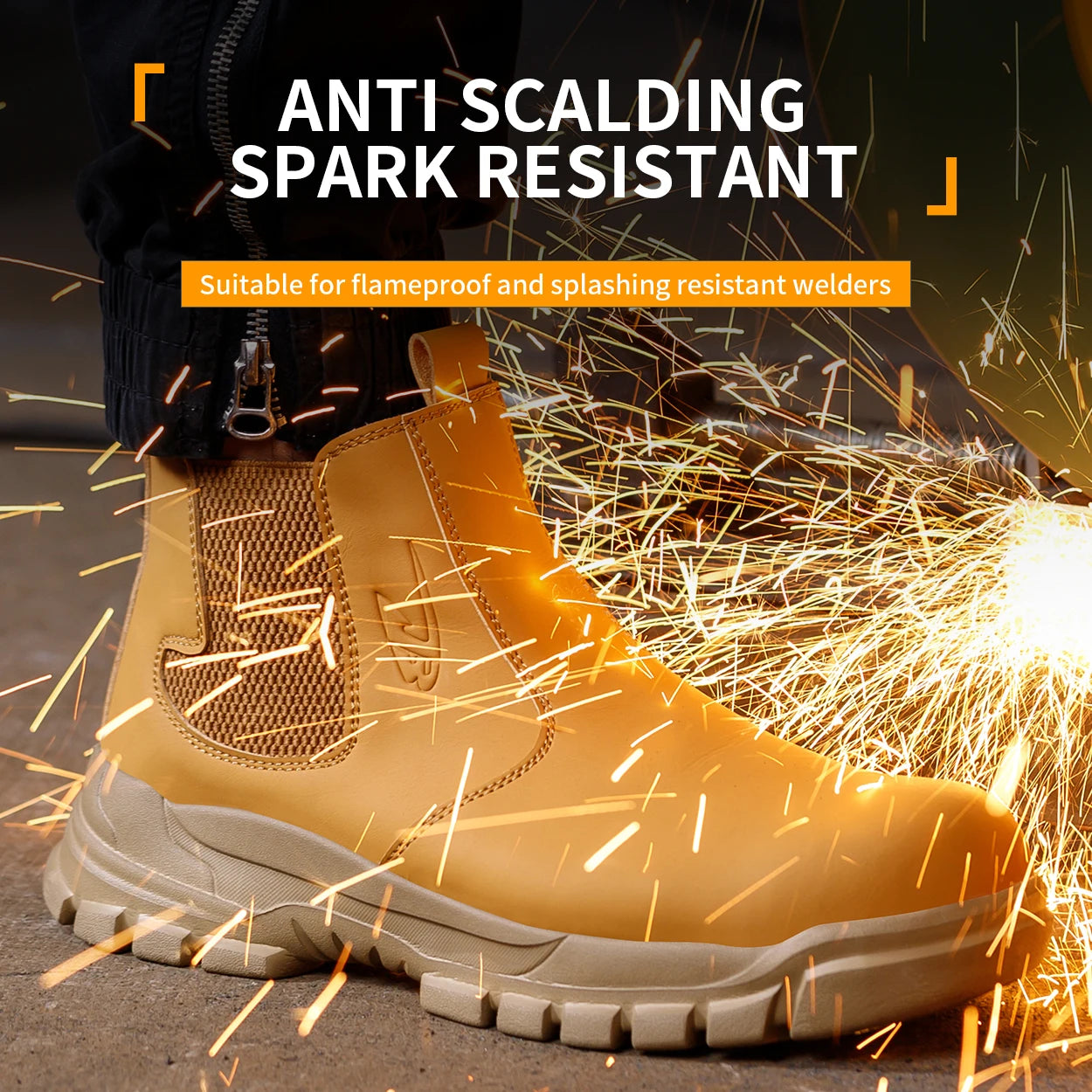 Waterproof Men's Safety Work Boots Steel Toe Shoes Anti Impact And Anti-Puncture Outdoor Adventure Hiking Protective Boots
