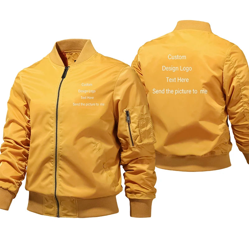 Bomber Jackets And Coat Ropa Men Custom Jacket Hombre Large Size Clothes Jacket Pilot Motorcycle Autumn Winter Coat DIY Logo