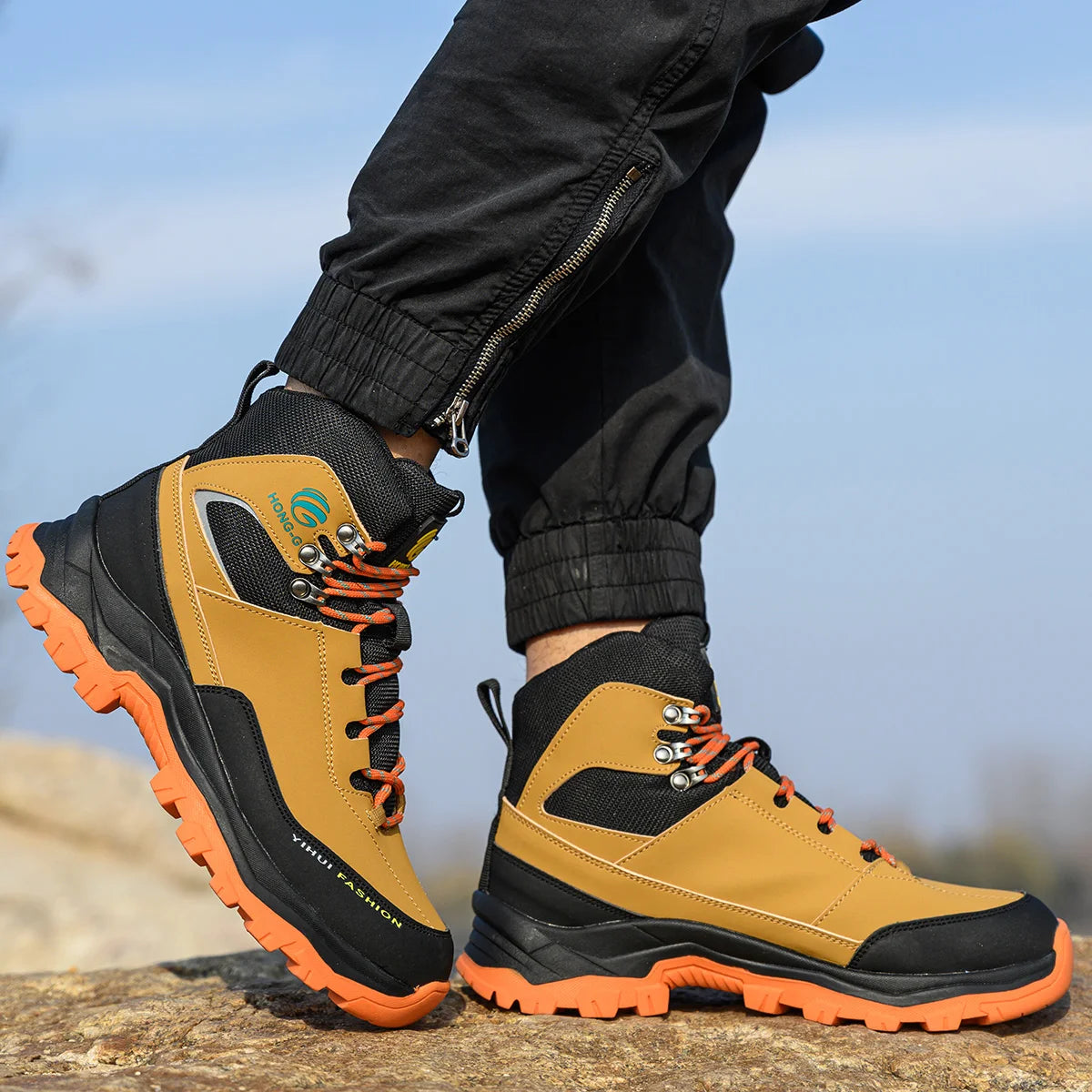 Fashion best quality Protective Work Safety Shoes For Men Breathable Shoes Anti-Puncture Steel Toe Cap Anti Puncture Work Boots