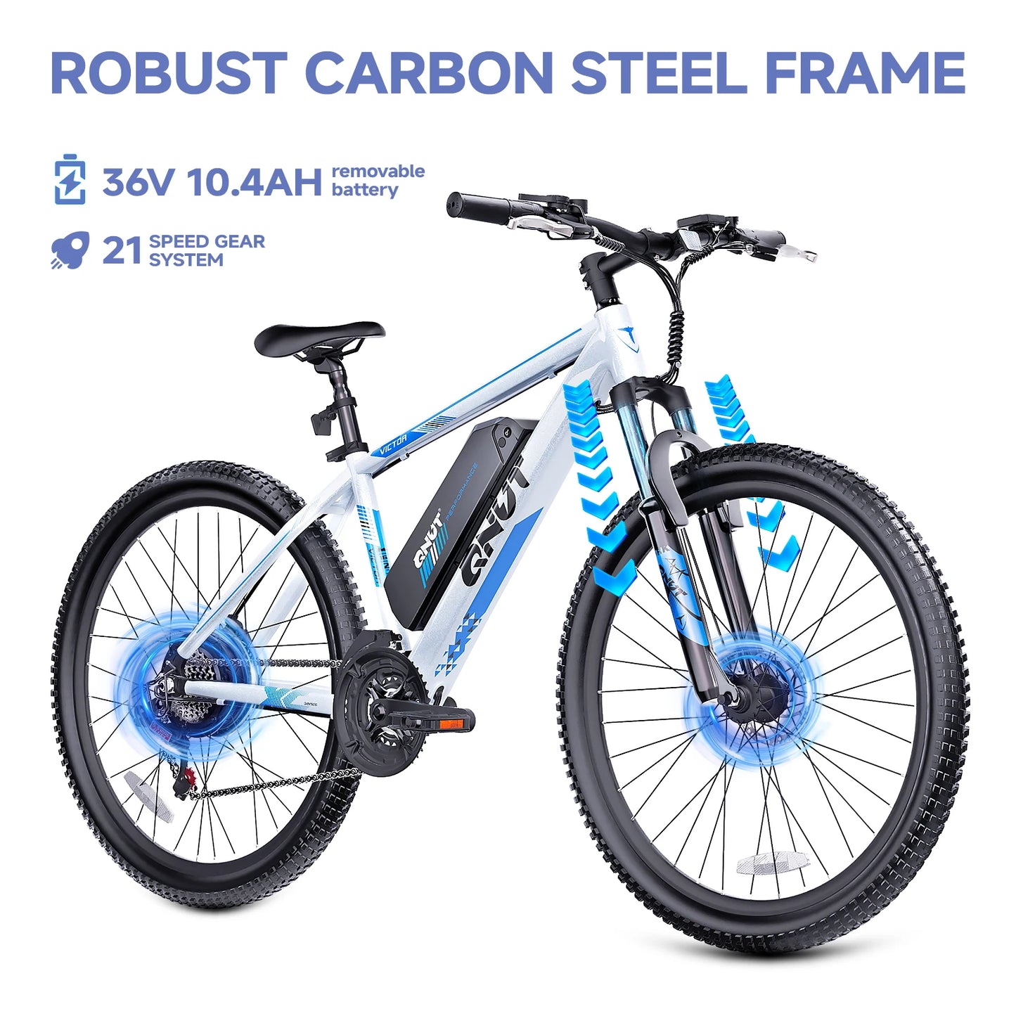 26" Electric Bike For Adults, Electric Mountain Bike With 1000w Peak Motor Electric Dirt Bike With Great Climbing Ability