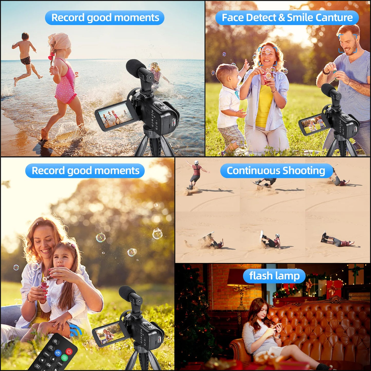 NBD 2.7K Video Camera 42MP Digital Camera Vlogging Camera for 3.0inch Flip Screen Camcorder with Remote Control