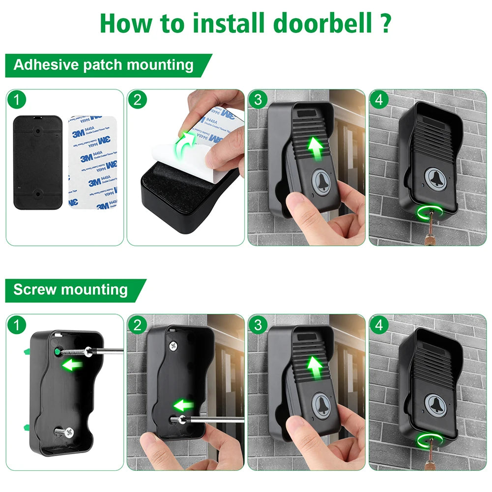 Wireless Voice Duplex Intercom Doorbell 500M Apartment Room Intercom with Rechargeable Battery for House Home Factory Office