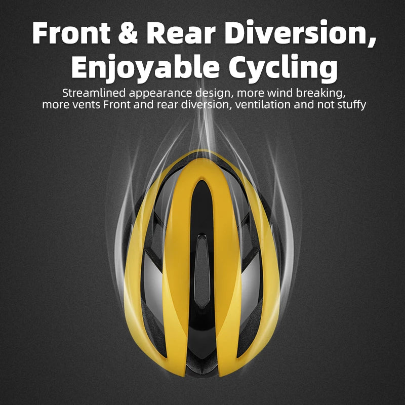 ROCKBROS Lightweight Cycling Helmet High Strength Head Protection Safety Helmet Breathable Streamlined Integrated Cycling Helmet