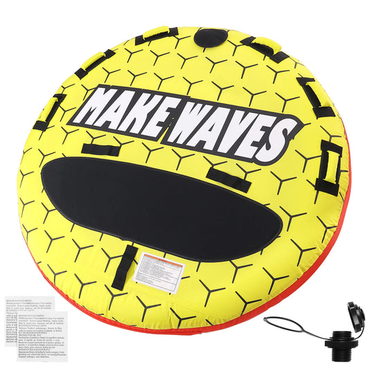 SucceBuy Towable Tube for Boating 1-3 People Inflatable Boat Tubes&Towables 63" Round Water Sport Towable Tube for Boat to Pull