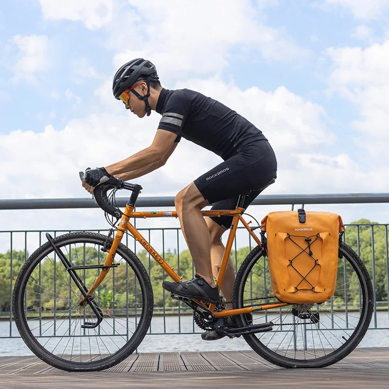 ROCKBROS Waterproof Bike Bag 25L Travel Cycling Bag Basket Bicycle Rear Rack Tail Seat Trunk Bag Bicycle Bag Panniers 1PCS