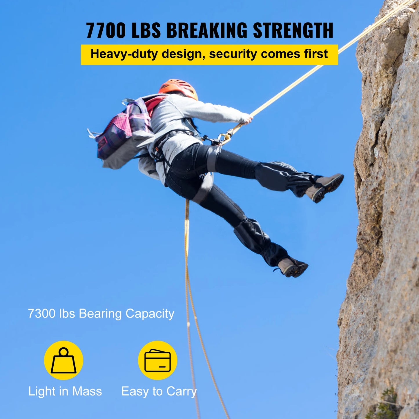 SucceBuy Twin Sheave Block & Tackle 2/5-1/2in 100Ft Braid Rope 35KN 7700LBS Lifting Trellis Rigging Cargo Slings for Garage