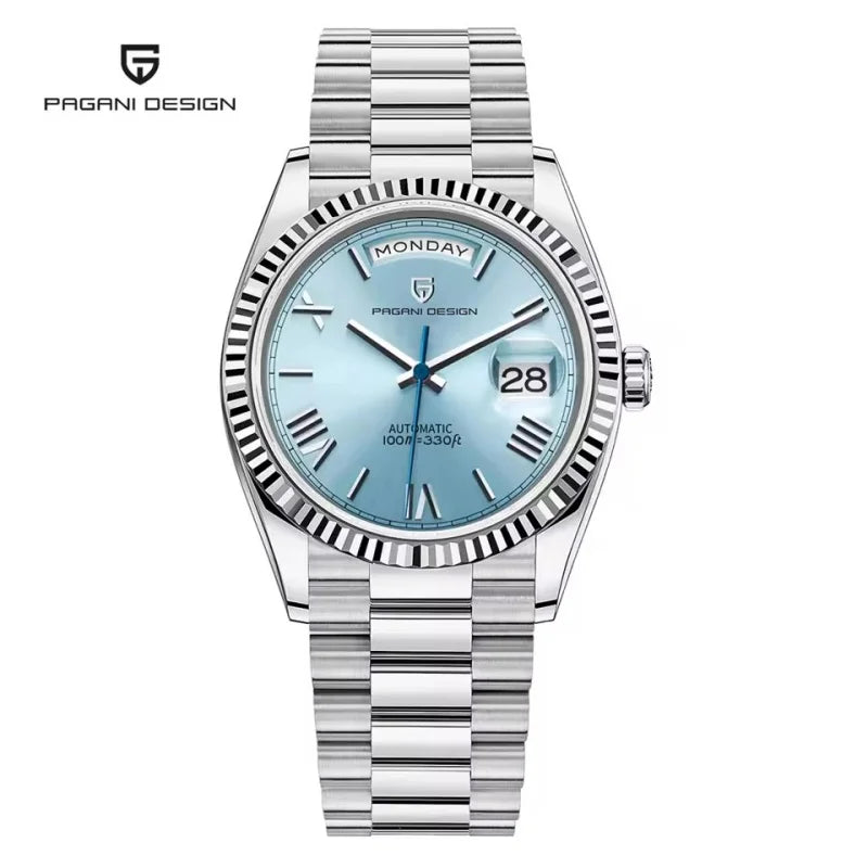 PAGANI DESIGN New Week Calendar Type Man watch ST16 Movt Waterproof Mechanical Watch 316L All Steel Luxury Luminous Men watch
