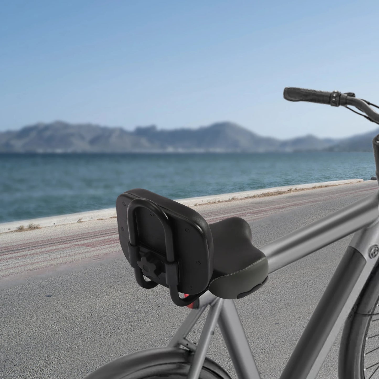 NEW Extra Wide Bike Seat w/Backrest&Comfortable Ergonomic Design - Adjustable Height Leather Saddle Pad for eBike, Tricycle