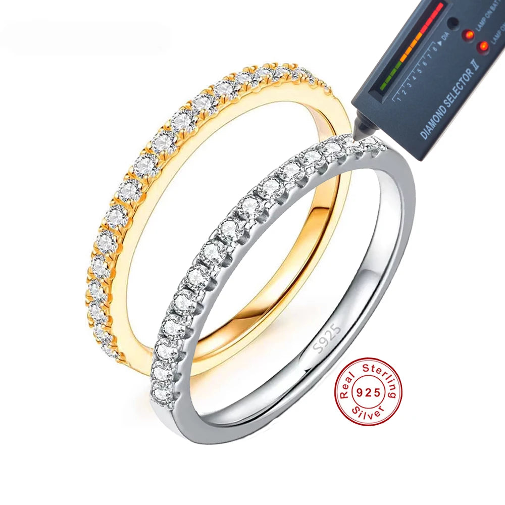 Cbtb Exquisite Round Half Circle Moissanite Sterling Silver 925 Ring Luxury Engagement Jewelry Wholesale