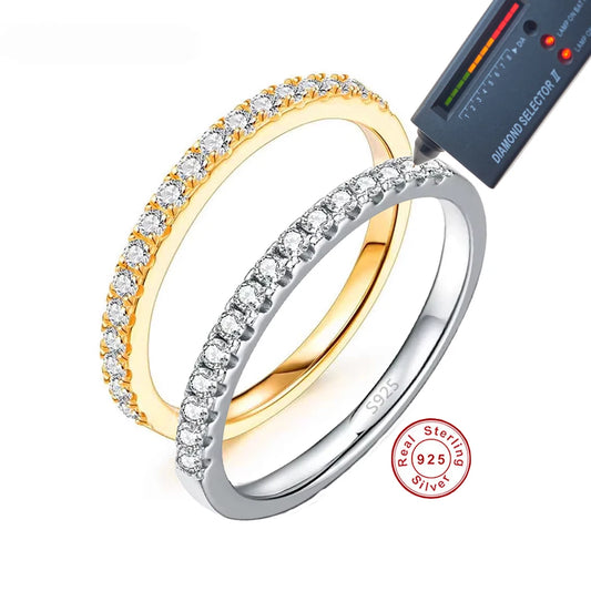 Cbtb Exquisite Round Half Circle Moissanite Sterling Silver 925 Ring Luxury Engagement Jewelry Wholesale