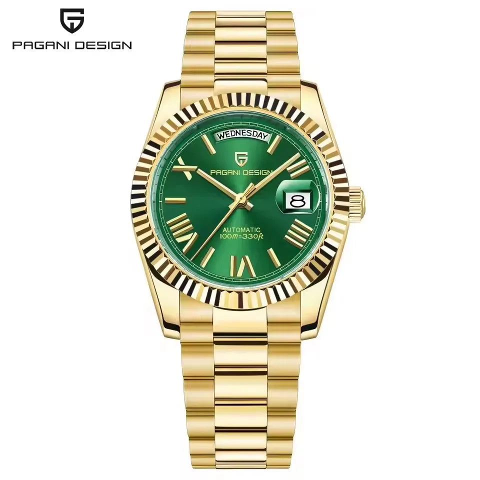PAGANI DESIGN New Week Calendar Type Man watch ST16 Movt Waterproof Mechanical Watch 316L All Steel Luxury Luminous Men watch