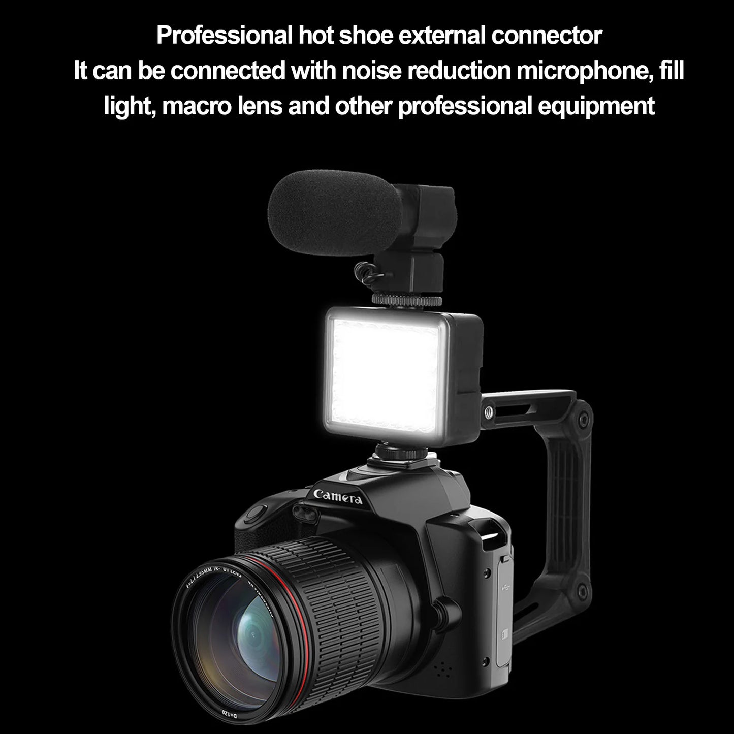 Digital Camera 3 Inch IPS Screen 4K 64MP 16x Digital Zoom Night Vision Wireless Dual Cameras Camcorder with Memory Card
