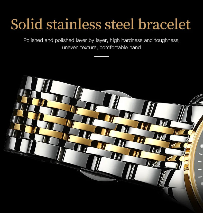 OLEVS Men Mechanical Watch Top Brand Luxury Automatic Watch Sport Stainless Steel Waterproof Watch Men relogio masculino