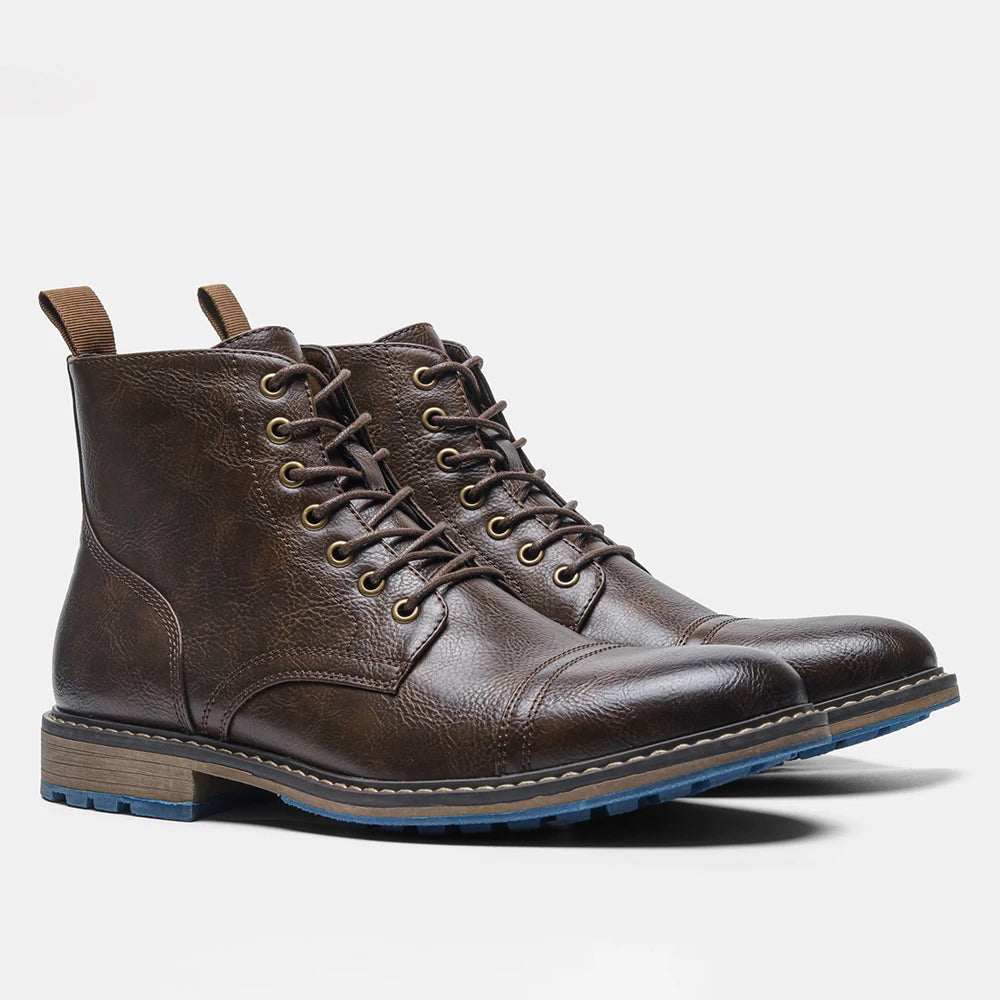 Size 8-13 Retro Men Boots 2026 Fashion Comfortable Spring Leather Boots