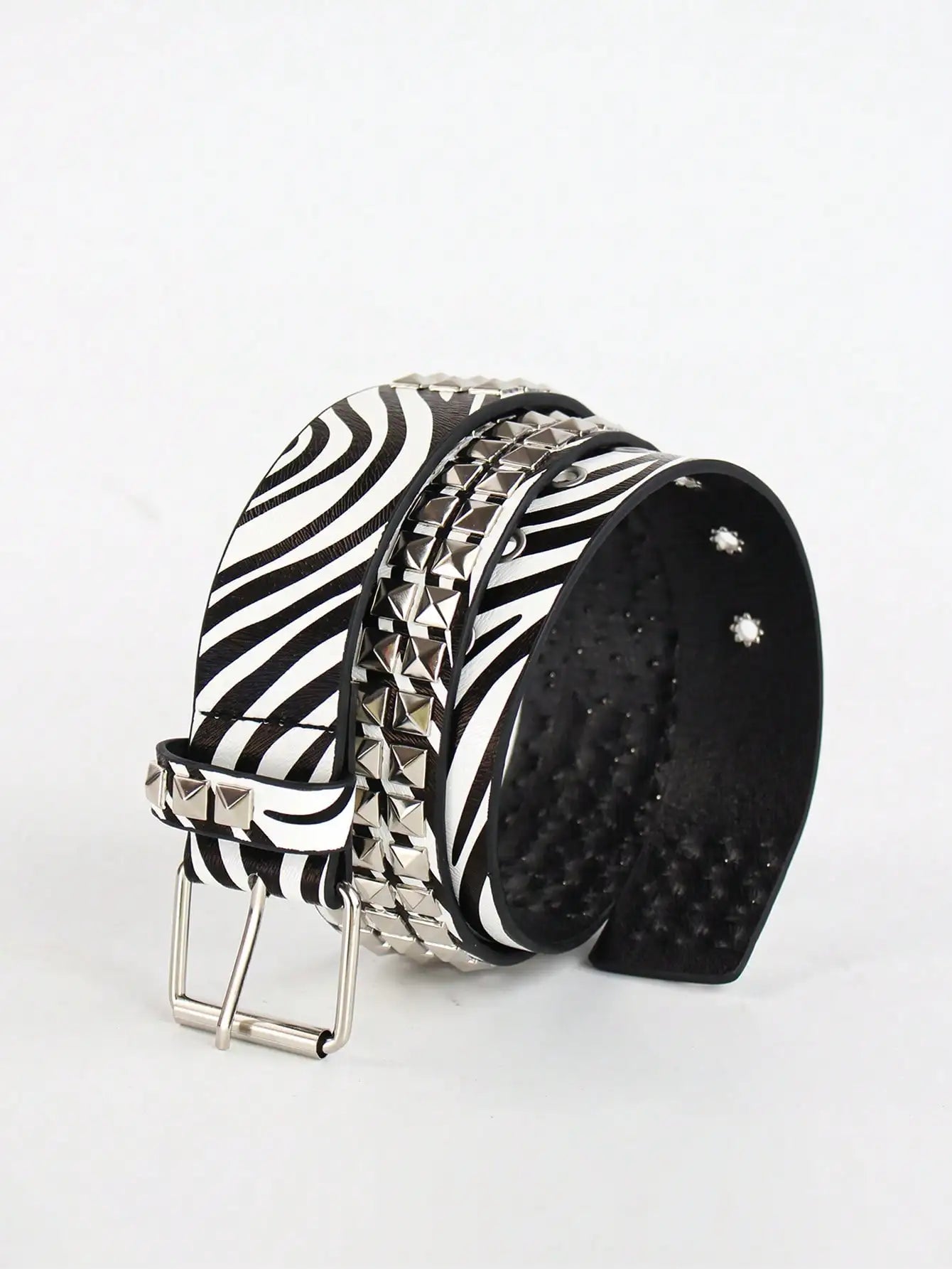 Solid Color Punk Rhinestone Studded Leather Belt, Suitable For Teens, Casual Outdoor, Athletic, Vacations, Graduation Gifts, Birthday, Daily Wear
