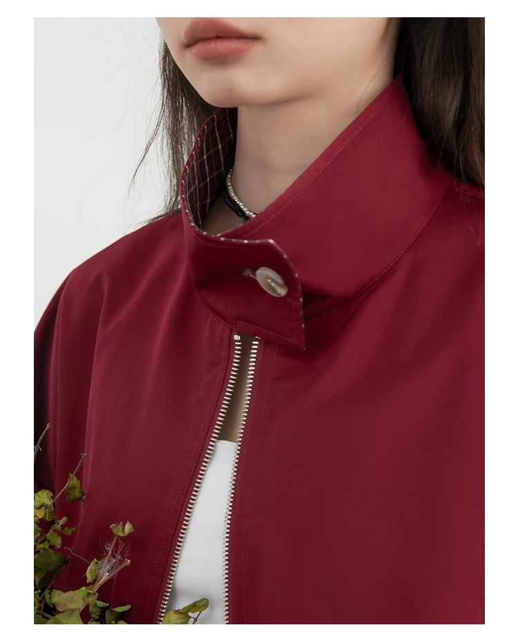 CHIC VEN Women Jackets Casual Reversible Stand Up Collar Workwear Female Coat Spring Autumn 2026 Woman Ourterwear