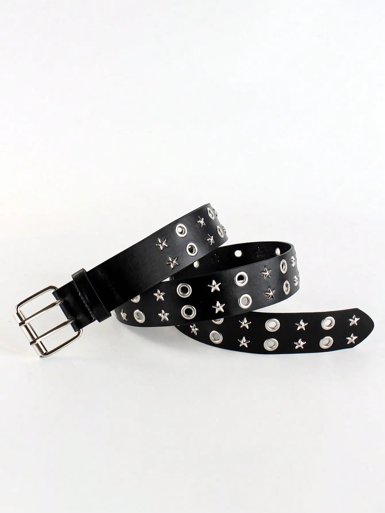 Solid Color Punk Rhinestone Studded Leather Belt, Suitable For Teens, Casual Outdoor, Athletic, Vacations, Graduation Gifts, Birthday, Daily Wear
