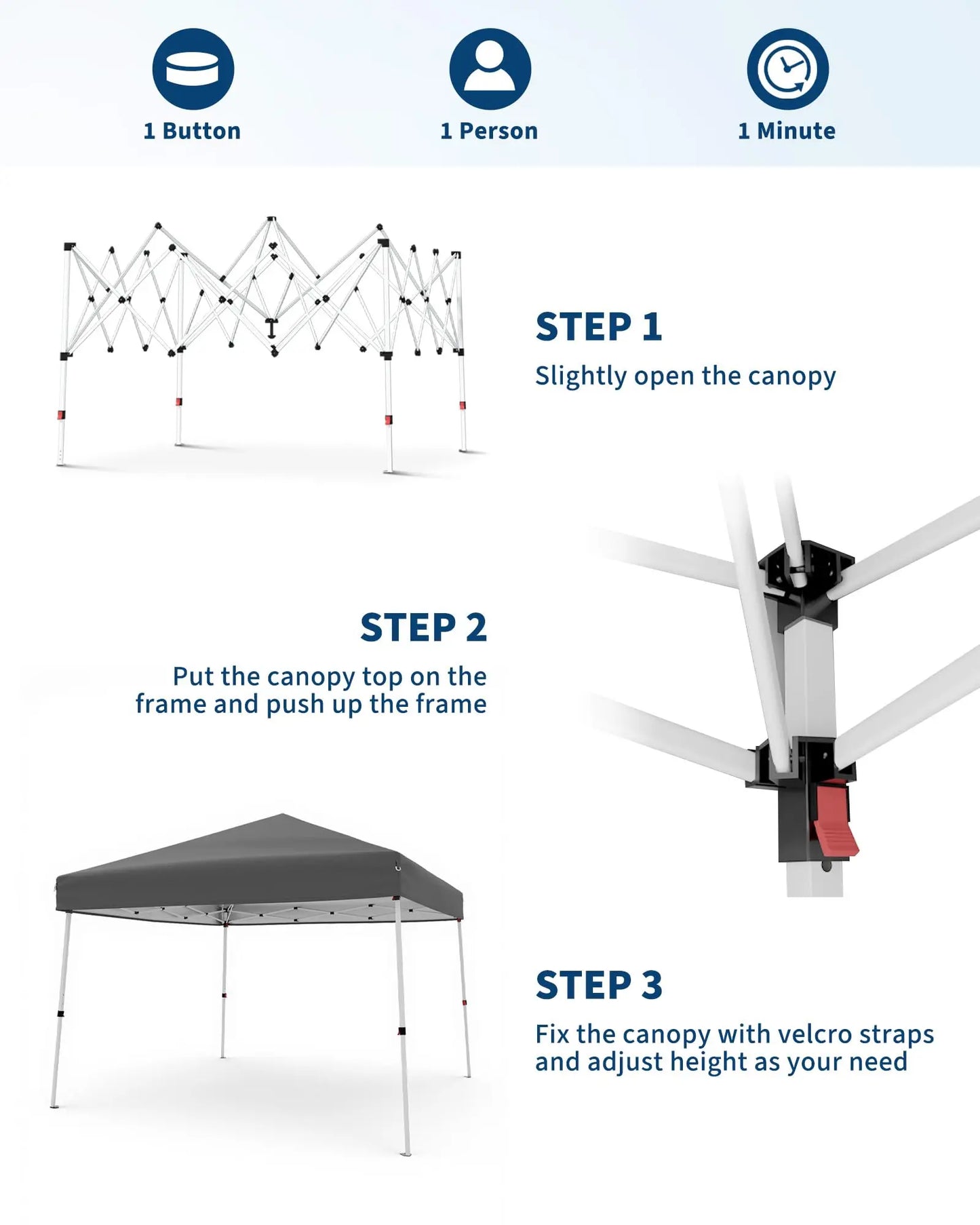 Folding Slanted Canopy Tent 210D Oxford Cloth Cover Iron Tube Portable Patio Umbrella for Trade Shows Event Outdoor Beach Garden