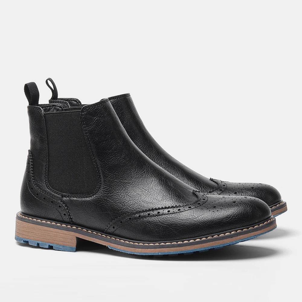 Size 8-13 Retro Men Boots 2026 Fashion Comfortable Spring Leather Boots