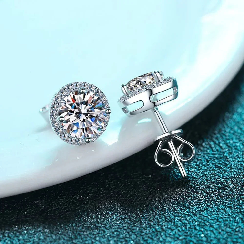 Cbtb Fashion Whole Circle D Color Real Moissanite Earrings Sterling Silver 925 Jewelry Wedding Gift Wholesale