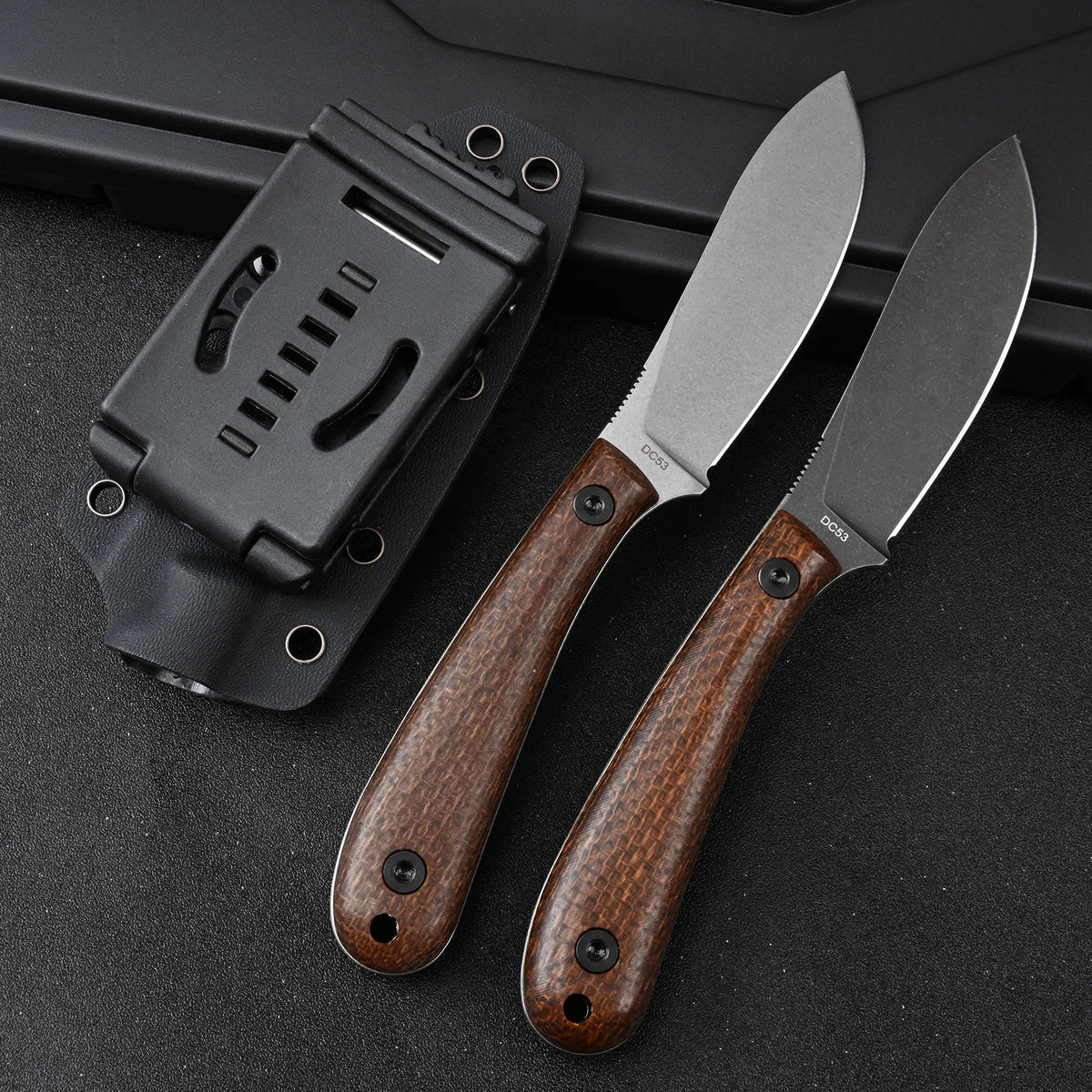 SDOKEDC Knives DC53 Steel EDC Utility Knife Micarta Handle With Kydex Sheath Portable Hand Tool For Men EDC Outdoor Camping