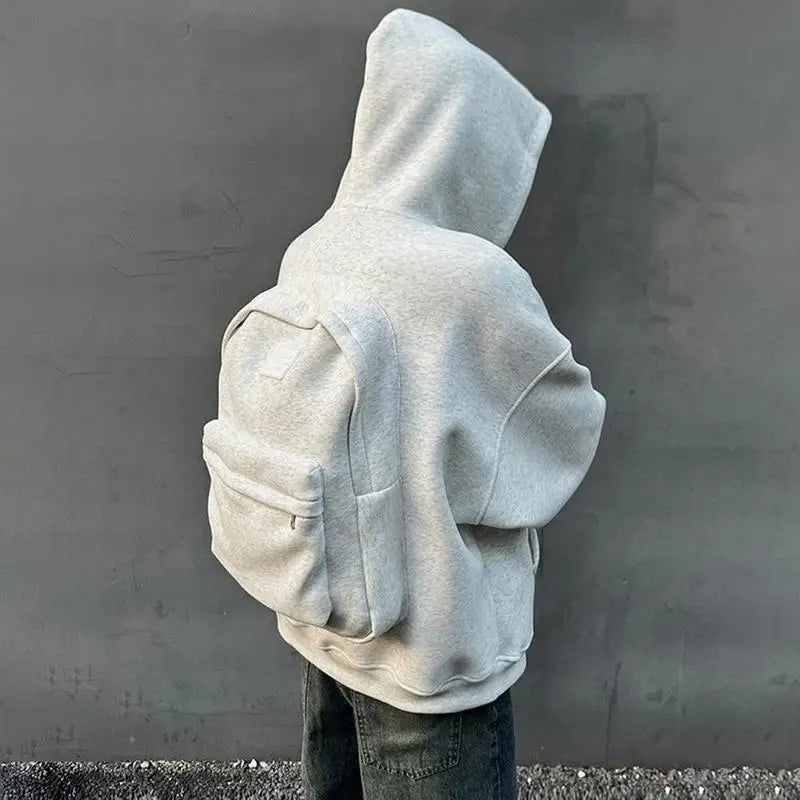Fall 3D Backpack Hoodie Street Retro Sweatshirt Gothic Long Sleeve Jacket Streetwear Sweatshirt