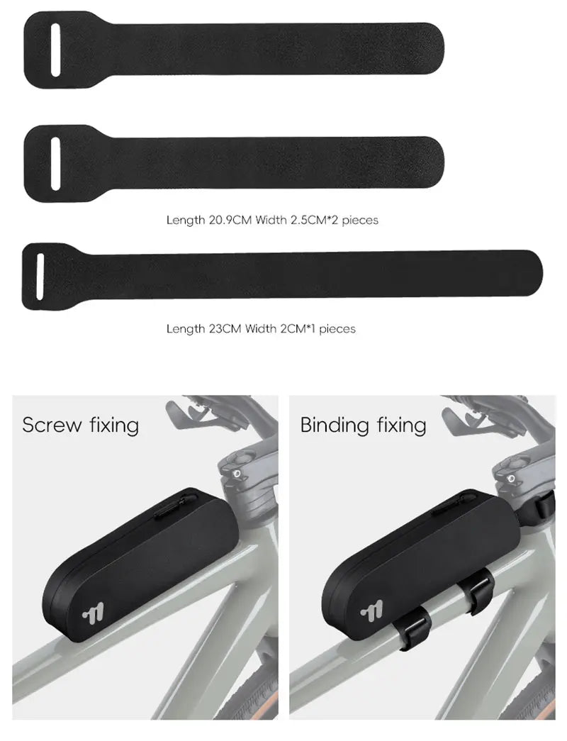 WEST BIKING Bike Top Tube Bag TPU Cycling Front Bag With Screws or Straps Waterproof MTB Road Bike Storage Bag Accessories