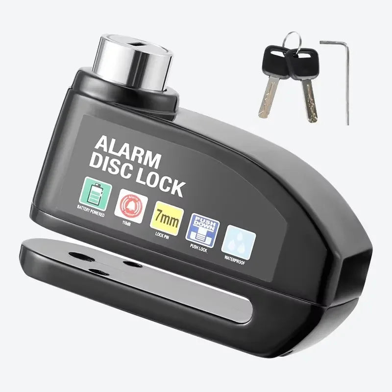 Motorcycle Alarm Lock Bike Disc Lock Warning 130DB Security Alloy Anti Theft Waterproof Brake Rotor Padlock Disc Brake Lock