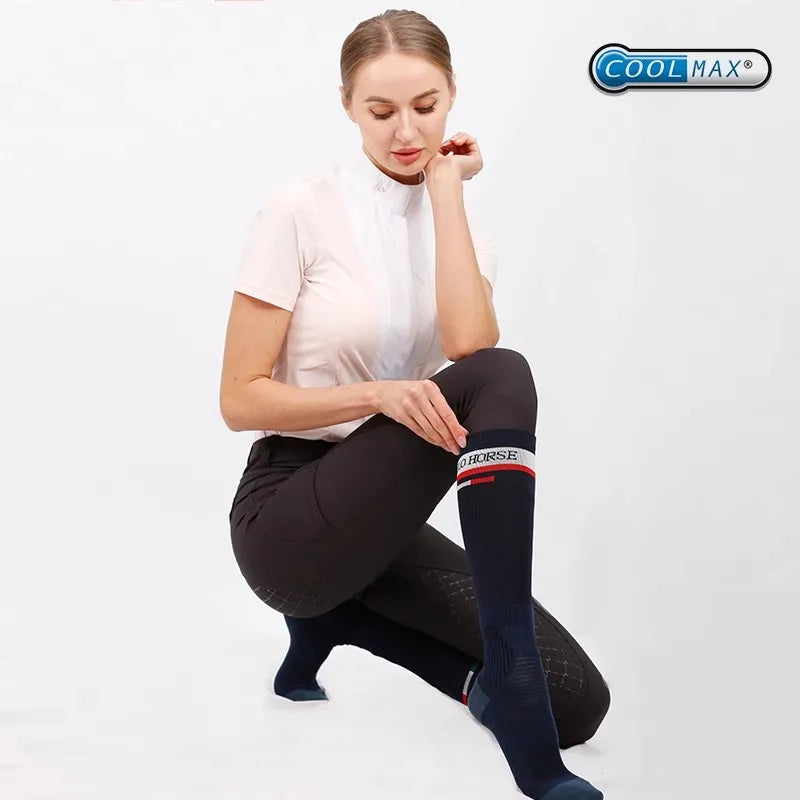 Hello Horse Equestrian Sports Socks Breathable Non-Slip Wear-Resistant Antibacterial Moisture-Absorbent Riding Socks Equestrian Socks Knight Equipment