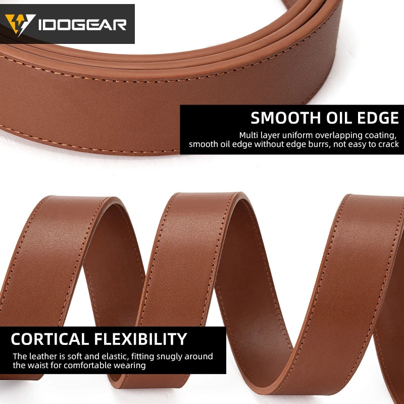 IDOGEAR 1.5" Leather Ratchet Belt for Men Adjustable Hole-free Belt For Dress Casual in Gift Box 3435