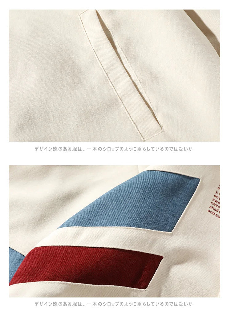Patchwork Sports Jacket Men Hip Hop Street Loose Outwear Casual Turn Down Collar Jackets Trend Couples Coat 2023 New Male Jacket