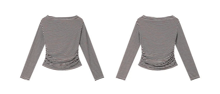 VIMLY Tops Woman 2026 Spring Fall Slash Neck Long Sleeve Ladies T-shirts Casual Knitted Slim Fit Strecth Female Tees A3039