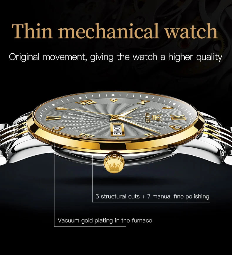 OLEVS Men Mechanical Watch Top Brand Luxury Automatic Watch Sport Stainless Steel Waterproof Watch Men relogio masculino