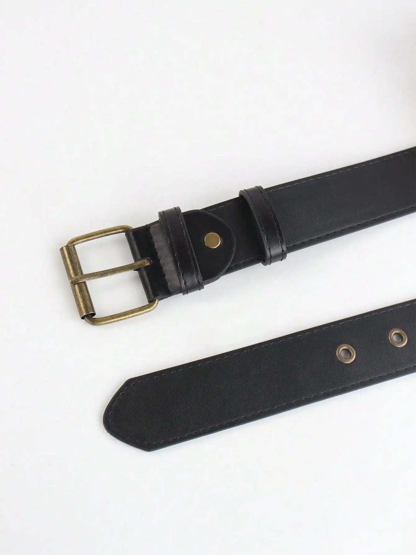 Solid Color Punk Rhinestone Studded Leather Belt, Suitable For Teens, Casual Outdoor, Athletic, Vacations, Graduation Gifts, Birthday, Daily Wear