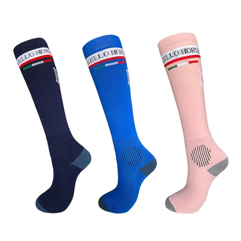 Hello Horse Equestrian Sports Socks Breathable Non-Slip Wear-Resistant Antibacterial Moisture-Absorbent Riding Socks Equestrian Socks Knight Equipment