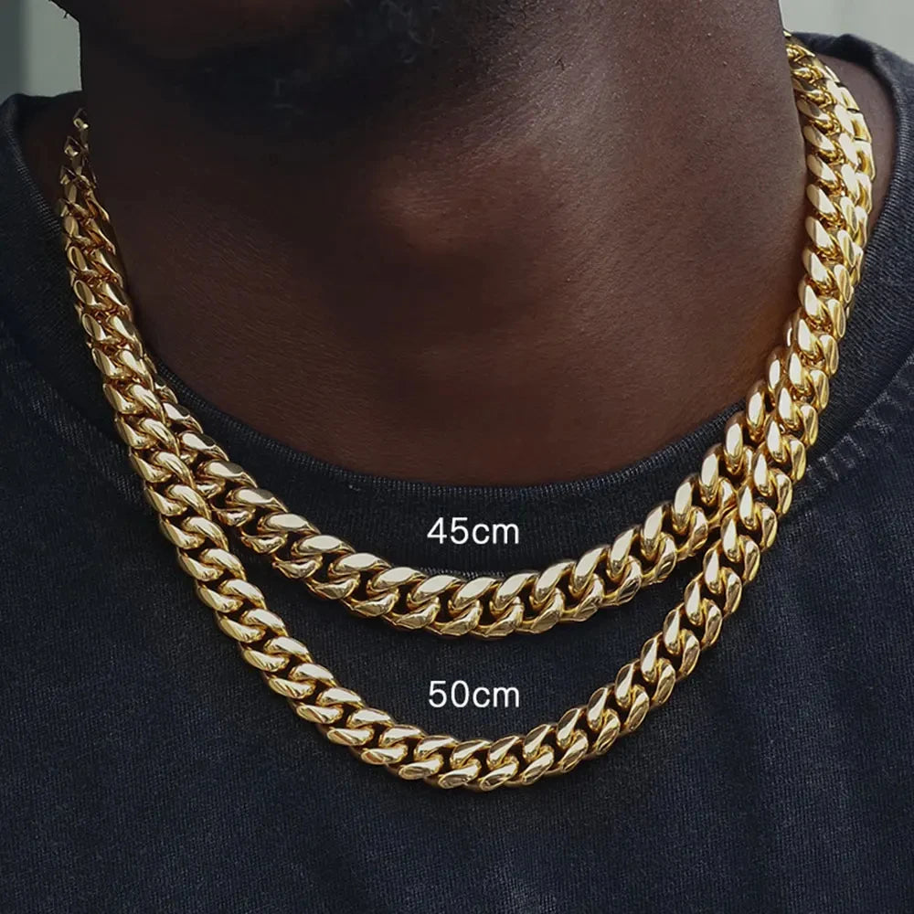 6mm-22mm wide 316L Stainless Steel Cuban Miami Chains Necklaces Big Heavy Round Link Chain for Men Hip Hop Rock jewelry