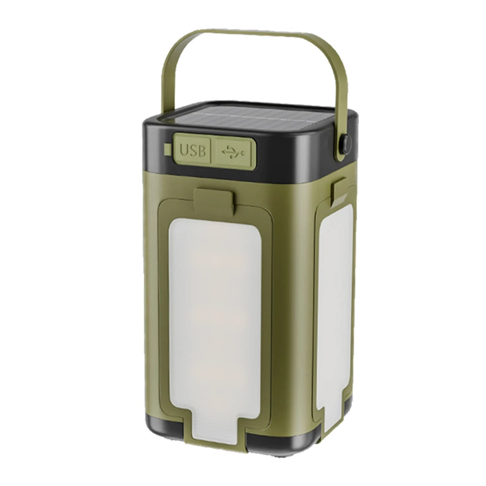 Foldable Camping Light Power Bank Rechargeable Lantern Solar Camping Lantern Portable Flashlight for Camping Hiking Fishing