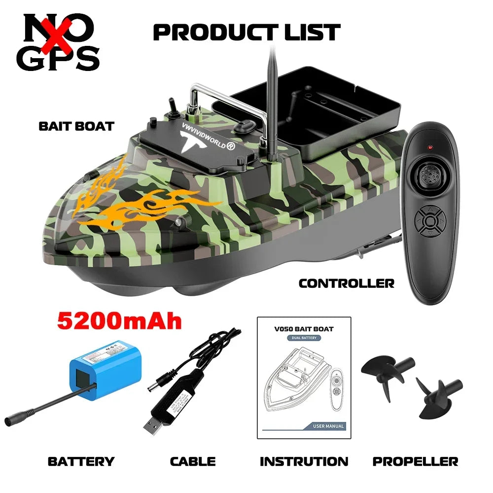 VWVIVIDWORLD,2024 New,RC Fishing Bait Boat,2KG Loaded,Fixed Speed Cruise,Waterproof,High Speed,4 Night Light