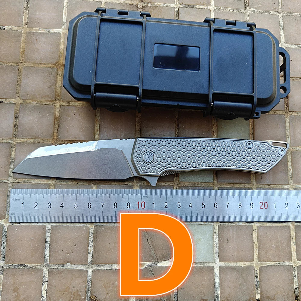 JUFULE Mojave Titanium Handle Ceramic Bearings Kitchenware Pocket EDC Tool Fish Hunting Hike Camping 154CM Outdoor Folding Knife