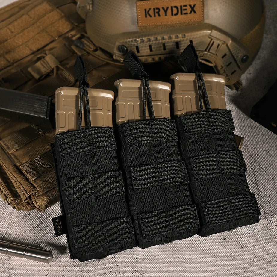 KRYDEX Tactical Magazine Pouch Single/Double/Triple Open-Top MOLLE Strap Holder Mag Pouch for 5.56mm M4 M16 Hunting Accessories