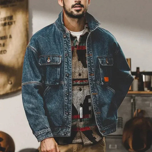 Winter 2025 Loose Cowboy Coat for Men Trendy Washed Low Price Y2k New In Casual Denim Jackets Man Korean Popular Clothes Lxury